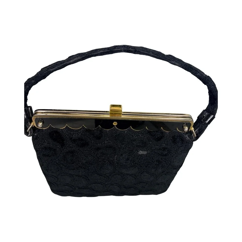 Kadin Women's Vintage Class Black Tapestry Evening Bag Purse‎ 1950's Made In USA